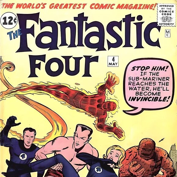 Fantastic Four #4 Comic Book Cover vinyl coated canvas Fabric Poster - Picture 1 of 2